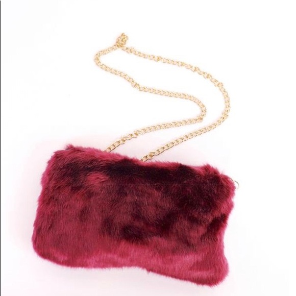 Handbags - New Fierce Fur Wine